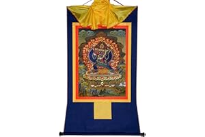 Gandhanra Thangka Tibetische Wandbehang,Yamantaka Thangka,Vajrabhairava Thangka,Heißgeprägter Buddha Wandteppich für Zen Wohnkultur, Meditation, Spirituelle Entspannung und Ruhe