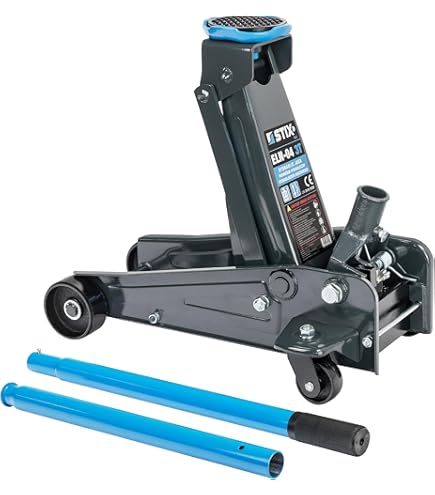 Walter Cric Hydraulique En Acier 3 Tonnes, Hauteur De Levage Plate 75-460 Mm, Cric Hydraulique Plat, Roulettes 360