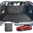 GAFAT Tesla Model Y 2024 2023-2021 Boot Mat, Easy to Fold, TPE All-Weather Boot Liner for UK RHD Model Y Car Mats Non-slip, Original 3D Scan High Edge Multifunction Mat [Twice Foldable] (1 Piece)