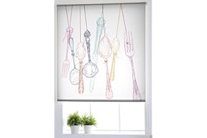 Estoralis Estor Enrollable Easyfix Translúcido “SIN Herramientas”, Impresión Digital Cocina C-1180, 80 x 150 cm. (Ancho x Alto)