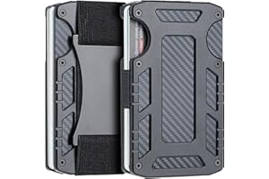 1TG Tactical Porta Carte di Credito, Portafoglio da uomo minimalista con blocco RFID, Portafoglio Sottile in fibra di carbonio per Uomini e Donne, Nero