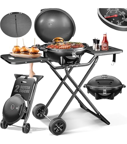 HOMCOM elektrische grill 2200W BBQ tafelgrill partygrill gourmetstel 5 temperaturen metaal