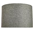 Contemporary and Sleek 12 Inch Grey Linen Fabric Drum Lamp Shade 60w Maximum | 30cm Diameter | for Table Lamp or Pendant by Happy Homewares