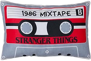 Character World Stranger Things Officially Licensed Decorative Cushion | Super Soft Reversible 2 Sided, Cassette Design | Perfect For Any Bedroom, Sofa or on the Bed 25 x 40cm