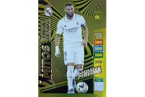 GENÉRICO Panini MITOS Karim Benzema Adrenalyn 2022-2023, Sticker de Vinilo Deportivo, Oro, para Superficies Lisas