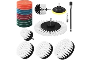 LCXCXY 20 pièces Brosse Nettoyage Electrique,Brosse Perceuse,Brosse Nettoyage,Kit de brosses à Jantes pour perceuses,Jantes,Coins,Brosses pour Cuisine,Salle de Bain et Voiture