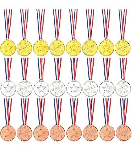 Pack De 15 Médailles Unilatérales Pour Enfants - Or, Argent, Bronze - Idéal Pour Récompenses Sportives, Fêtes D'école Et Jeux