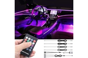 TABEN auto decorazione interna atmosfera luce LED interni auto kit di illuminazione con 8 colori, impermeabile, interni atmosfera luci al neon striscia per auto 1 W DC12 V (1 set)