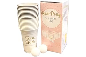SASS PARTY & GIFTS Hen Pong Party Drinking Game - The Ultimate Team Bride Hen Do Party Game