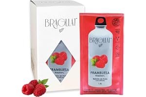 BRAGULAT | Bebida de Fruta con Frambuesa | Bebidas y Refrescos Instantáneas en Polvo | Saborizantes Sin Azucar, con Vitamina C y B12 | 15 Sobres