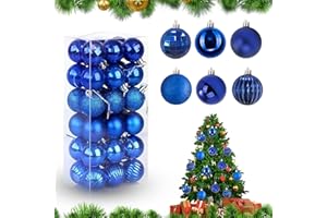 Feliciay - Juego de 36 Bolas de Navidad para decoración de árbol de Navidad, decoración Colgante de Temporada de Fiesta de Boda, Fiesta de Navidad (Azul Real, 4 cm)