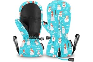 Andake Guanti per bambini, caldi invernali, impermeabili, antivento, per sci, giochi, attività all'aperto, ragazzi e ragazze