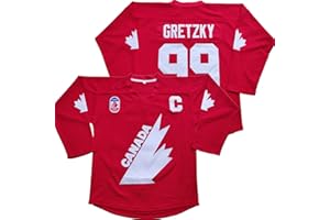SUPEREASYDEALS Gretzky #99 Team Kanada Eishockey Jersey Weihnachten Sommer genäht Rot