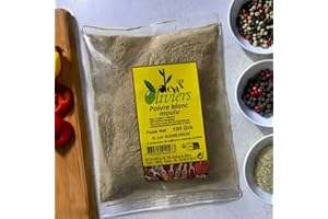 SMART HM Poivre Blanc Moulu Premium 100g - Épice Fine. Terroirs : Tellicherry, Malabar, Kampot. Saveur délicate, arôme subtil. Pour une cuisine raffinée, alliant richesse des terroirs à l'élégance culinaire.