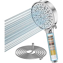 Douchefilter, 15-traps universeel douchefilter, hoge prestaties, geen vervuiling, vermindert chloor, zware metalen, met verwisselbaar filterpatroon, maakt haar en huid gezonder