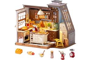 Rolife Dollhouse Baking Kitchen DIY Miniature House Kit Model Kits Miniature Dolls House Book Nook Home Decoration Birthday Gift