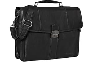 STILORD 'Havanna' Maletín Clásico de Cuero para Hombre y Mujer Bolsa Bandolera Grande A4 de Oficina Trabajo Llave y Cerradura Bolsa de Hombro