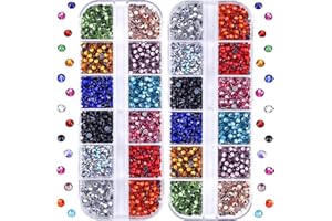 Blinginbox bedazzler kit Hotfix Rhinestones for Clothes Craft, 4000pcs Crystal Rhinestones Flat Back Round Gems for Hotfix Applicator, SS10(2.7-2.9mm) with Black Red Green Blue Clear AB Color
