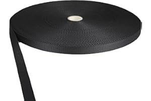 tukan-tex Cinghia in polipropilene nero, larghezza 15 mm, lunghezza 50 m, larghezza 1,5 cm, larghezza (0,27 €/metro)