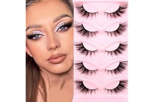 HERACKS Sztuczne rzęsy 3D, kocie oko, kocie oko, naturalne, sztuczne rzęsy, 20 mm, puszyste rzęsy Fox Eye, naturalny wygląd, 5 par sztucznych rzęs wielokrotnego użytku (Z-6)