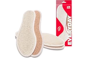 SULPO MAROL - Suolette in sughero con lana di pecora - calde suolette termiche in lana per scarpe invernali - inserti termici per scarpe con lana di pecora naturale - 2 paia misure: 23-50(40)