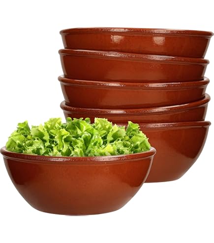Bol - MAMBOCAT - Cazuela - Set de 6 - 16,5 cm - Argile émaillée - 450 ml