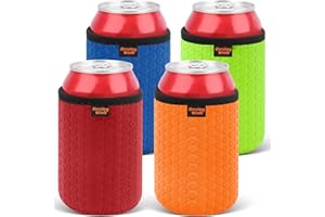 Desing Wish 4 Piezas 12 oz Can Cooler Sleeve Standard Enfriador de Latas Coke Can Sleeve Antideslizante Soporte de Neopreno Manga Aislante para Bebidas Manga Refrigerante para Latas