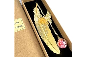 Mgood Segnalibro di piume di metallo Con farfalla 3D Segnalibri particolare Regalo di Natale amica laurea donna compleanno laurea uomo Per donne, ragazze, lettrici, insegnanti（Oro）