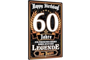 Putuo Decor 60. Geburtstag deko Metallschild, geschenke für männer zum 60, vintage Metallschild Geschenke für Freunde, Familie, 20x30cm