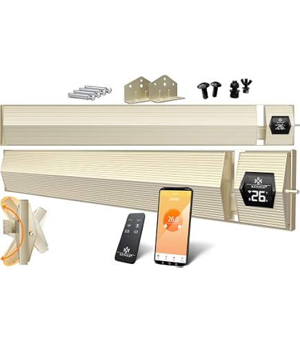 Stufetta A Infrarossi Drexon Per Bagno 1200W - Griglia Di Protezione, 2 Livelli Di Calore, Fissaggio A Parete Incluso