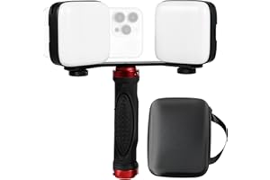 RXLIFE Portable Dental Light for Photography, Rechargeable Cell Phone Dental Camera Fill Light for Video Recording Makeup, Adjustable Brightness Led Video Photography Lighting Kit with Storage Bag