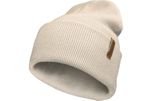 TOSKATOK Unisex Ladies Soft Feel Turn up or Slouch Knit Beanie Hat Warm Winter Woolly Hat