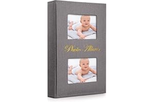 Album Photo 10x15 cm, Anhow PU Cuir 300 Photos Album Photo à Glisser pour Bébé, Mariage - Brun