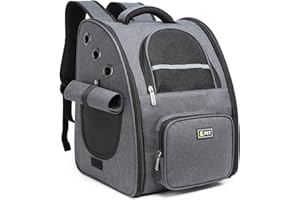 ALLSOPETS Zaino per Cani Gatti Trasportino Zaino Porta Cane Pieghevole Portatile Cuccia per Viaggi Campeggio Zaino per Animali Domestici Carico Massimo 6.5 kg Gris B