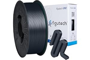 Filamento PLA 1.75mm 1kg Gris oscuro, Figutech ONE filamento 3D, precisión +/- 0.02mm, PLA optimizado para impresora 3D, alta adherencia y resistencia, fluidez mejorada