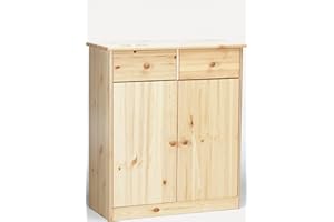 Erst-Holz Design pulito per Cassettiera-credenza con 2 ante e 2 cassetti in Pino massello 90.50-27