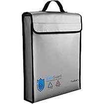 2PCS 15"x11" Fireproof Document Money Bag,Home Office Travel Safe Bag, Fireproof Safe Storage Pouch With Zipper For A4 Document Cash Money Valuables Jewelry Passport Currency Keys Tablet (2PCS