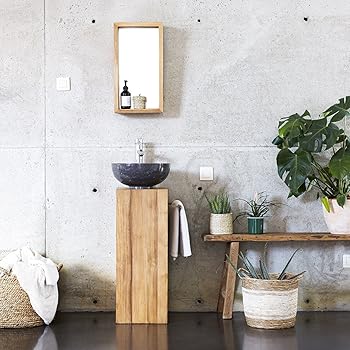 Badschrank holz braun Badschrank holz braun