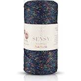 Sensy 2 Mm Multi Sparkle Simli Polyester Makrome İpi (Lacivert)