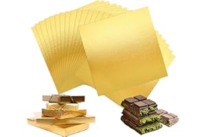GRÜNARA 100 Stück Folie Papier Wrapper, Goldfolie Aluminiumfolie Schokoladen Verpackung, Bonbonpapier für DIY, Dubai Schokolade, Süßigkeiten und Pralinen, Geschenkpapier für Dekoration 20 x 20 cm