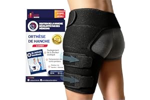 DR. ARTHRITIS Dr Arthritis - Attelle de Hanche Conçue par des Médecins, Soulage Douleurs Syndrome Piriforme et Nerf Sciatique, Manchons Compression Cuisse et Ischio-Jambiers, Femmes et Hommes [S/M, Noir, À L'unité]