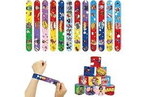 MIENOCOL 24 PCS Avengers Slap Bracelets - Superhero Wristband Snap Bands for Kids, Party Favors & Gifts