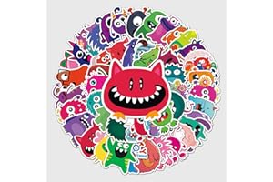 BRIC DODO 50 Stück Kleine Monster Aufkleber Auto Laptop Telefon Gitarre Skateboard Motorrad Fahrrad Cartoon Stickers Set Vinyl Wasserdicht Aesthetic Aufkleber für Jugendliche Kinder Erwachsene