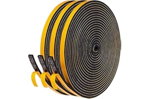 LIKERAINY Striscia di Tenuta in Gomma 7x3mm Striscia di Schiuma per Porte Guarnizioni Finestra Della Nastro Sigillante Anti-Collisione Autoadesivo Antivento Previene Rumori Nero 3 Rotoli 18 Metri