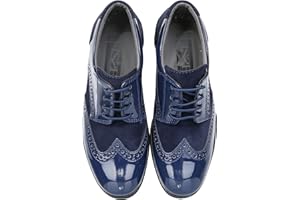 SIRRI Chaussures habillées en Daim Verni pour garçons à Lacets Chaussures de Mariage Formelles Brogue
