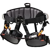 SOB Professional Reinforced Adjustable Climbing Harness, Half Body Safety Belt for Tree Climbing, Fire Rescue, Caving, Rock C
