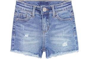 KIDSCOOL SPACE Mädchen Slim-Fit Jeansshorts, Einfaches Ripped-Design, Sommer-Halblange Jeanshose