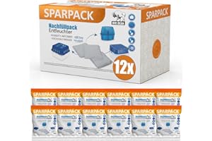 BigDean 12x 400g Luftentfeuchter Nachfüllpack Feuchtigkeitskiller Feuchtigkeits-Stopper Nachfüll-Beutel Granulat - Universelle Ersatzbeutel passen auch für Ultra Fresh Luftentfeuchter