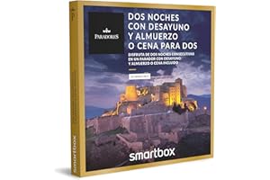 Smartbox - Caja Regalo Amor para Parejas - Dos Noches con Desayuno y Almuerzo o Cena para Dos - Ideas Regalos Originales - 2 Noches, 2 desayunos y 2 cenas con Bebidas para 2 Personas