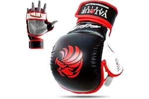 Valour Strike Pro MMA Sparring Gloves Black Grappling Muay Thai Training Mitts Combat Fighting Mixed Martial Arts Mitten Boxing Cage Kickboxing Glove